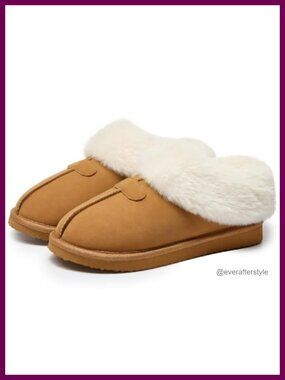 Faux Suede Fuzzy Memory Foam Platform Slippers Mini Boots House Shoes